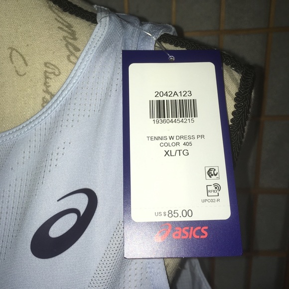 NWT ASICS Tennis Dress Soft Sky Blue W Shorts Athleticwear Large - Picture 9 of 13